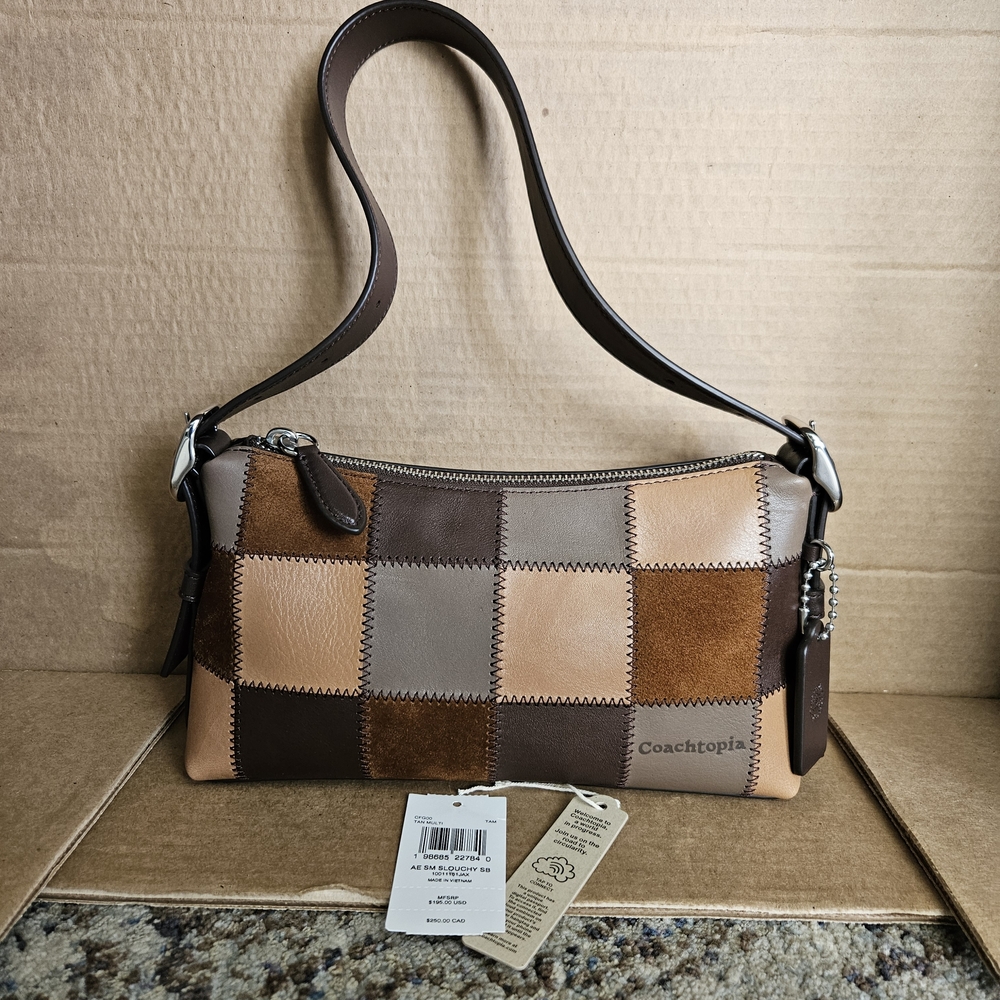 Coachtopia Multi Brown And Tan Patchwork Shoulder… - image 1